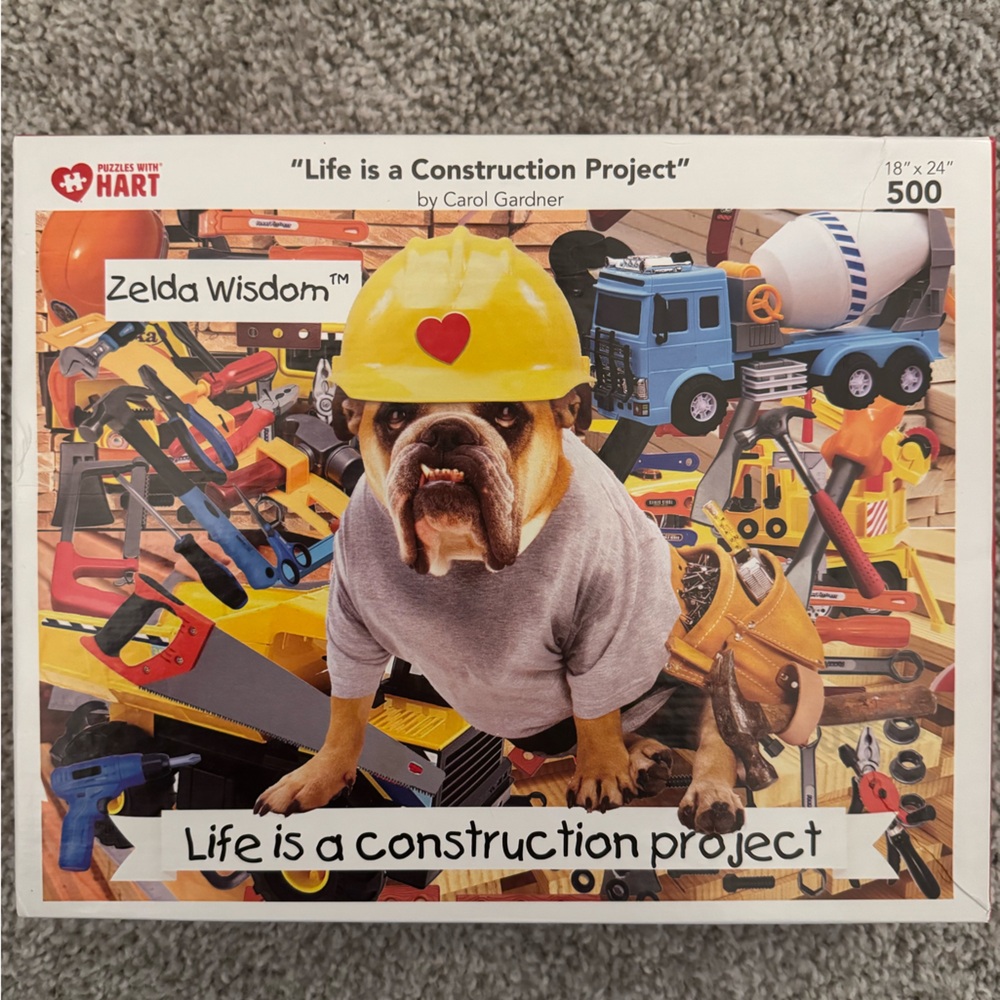 Hart Puzzles, Zelda Wisdom "Life is a Construction Project" 500 Piece Puzzle